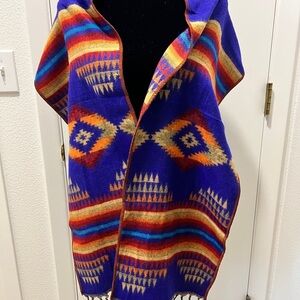 Southwest Aztec Tribal Scarf Shawl – Woven Wrap with Fringe